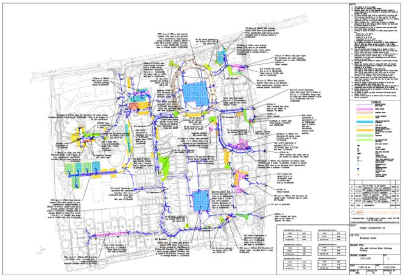 Foul and surface water drainage strategy plan for Broadoaks Estate, West Byfleet